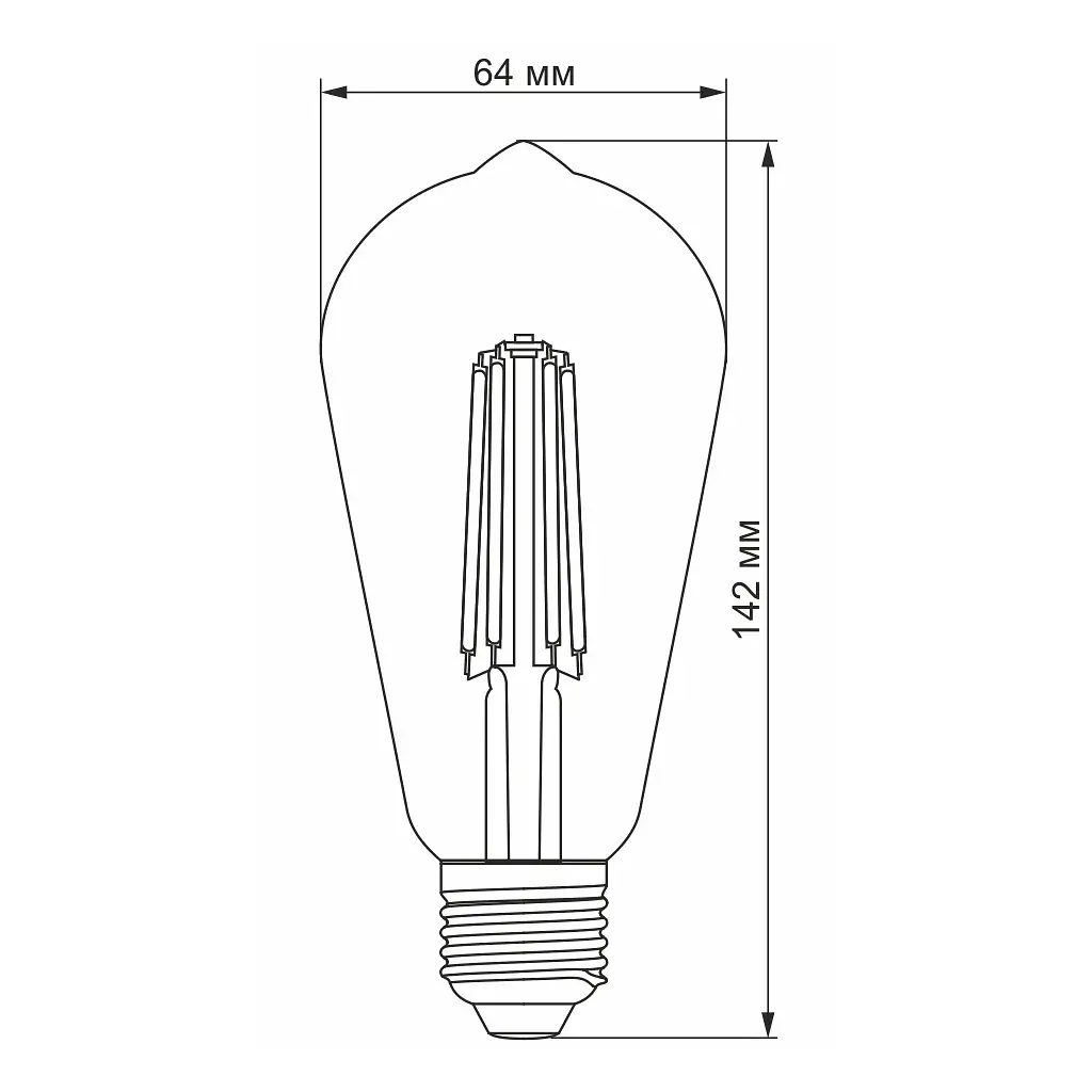Лампочка Videx Filament ST64FA 10W E27 2200K бронза (VL-ST64FA-10272) - фото 3