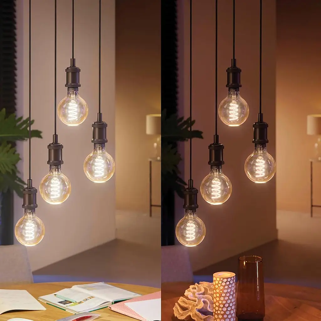 Лампочка Philips Hue White E27 Filament G93 550 lm, теплый белый свет, затемненный, управляемый через приложение, совместимый с Amazon Alexa - фото 5