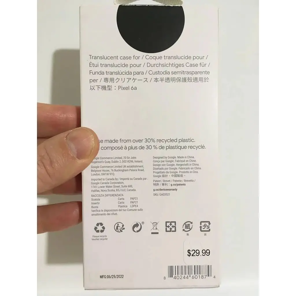 Оригинальный противоударный чехол Google Official Case для Pixel 6a (6.1") Charcoal (GA03706) - фото 4