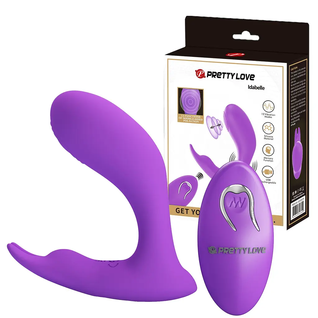 Вібростимулятор PRETTY LOVE Idabelle Purple, 12 vibration functions 12 pulse wave settings Wireless PRETTY LOVE BI-300052W 98567