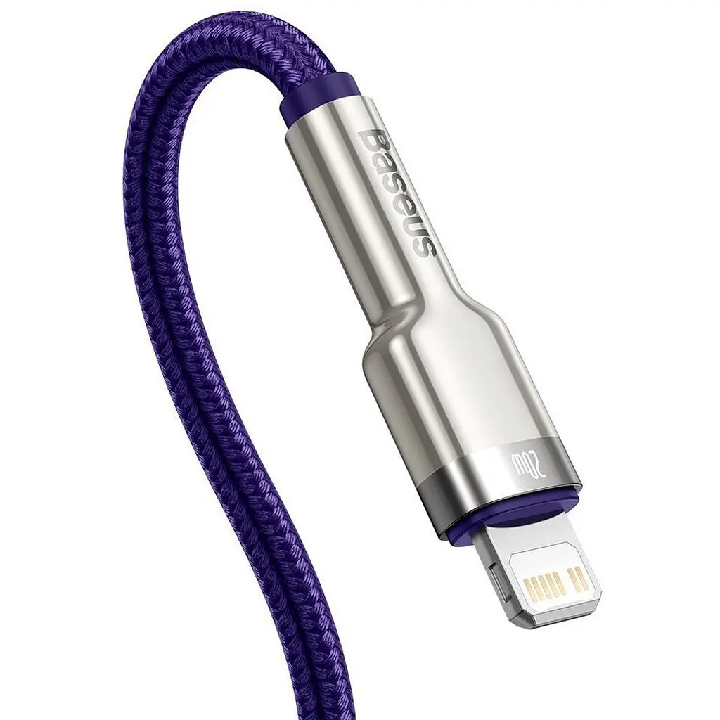 Кабель Baseus Cafule Metal USB-C to Lightning PD 20W 1m Purple (CATLJK-A05) [169508] - фото 3
