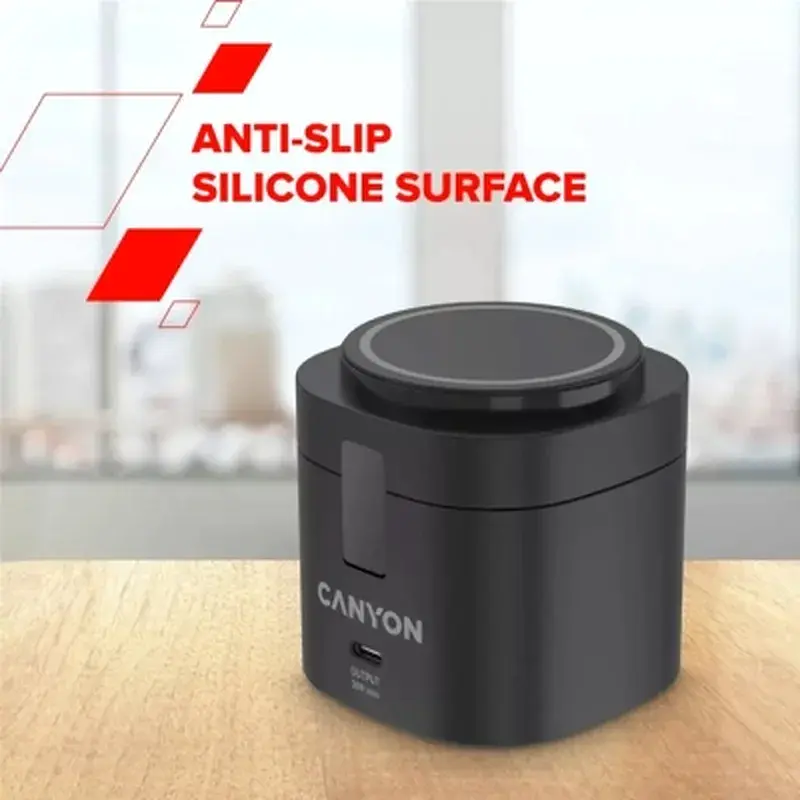 Зарядний пристрій Canyon 4-in-1 wireless charging stand 30W + charger 65W + cable 1.0m black (CNS-WCS405B) - фото 9