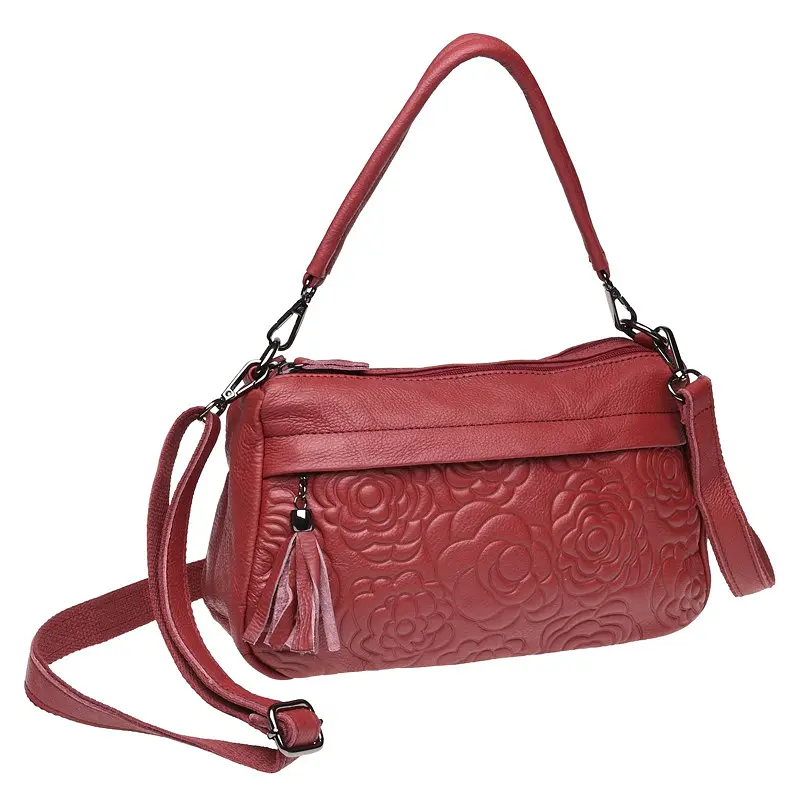 Сумка жіноча Borsa Leather K1840-red 29х18х10 см Червоний