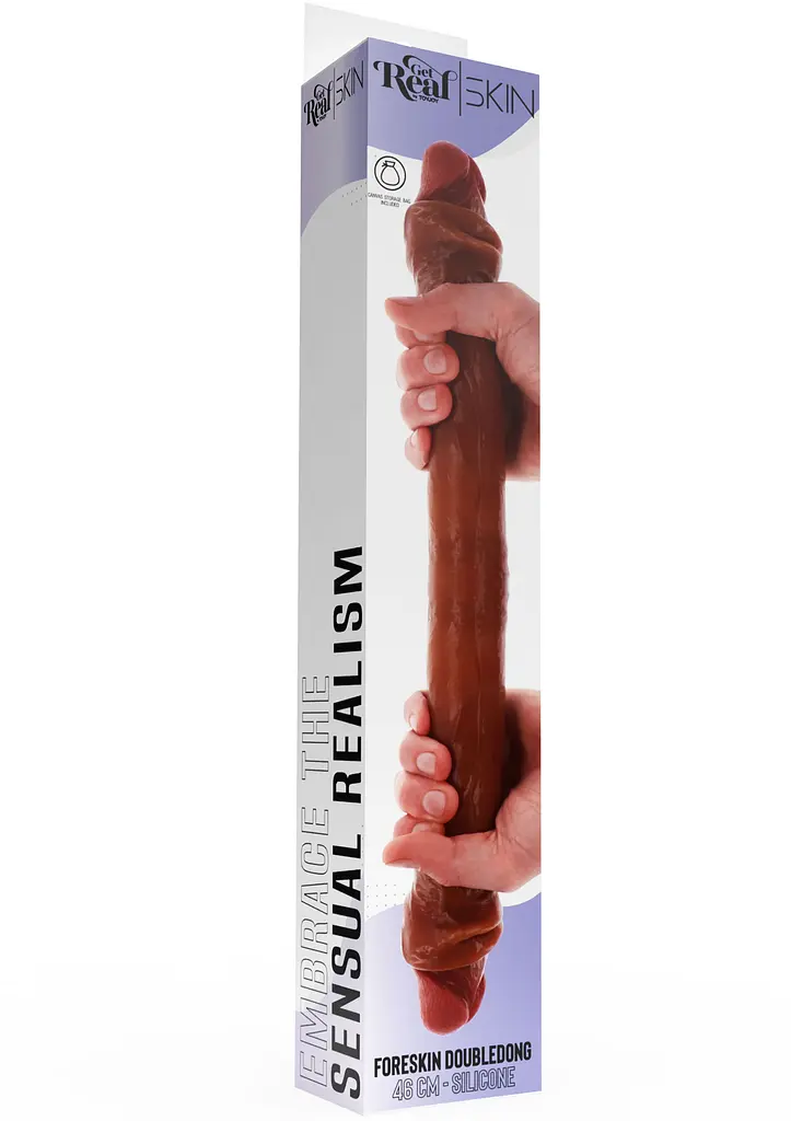 Фалоімітатор Get Real Foreskin D-Dong, 46 см (коричневий) - фото 8