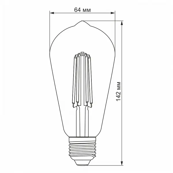 LED лампа VIDEX Filament ST64FAD 6W E27 2200K дімерна бронза - фото 4