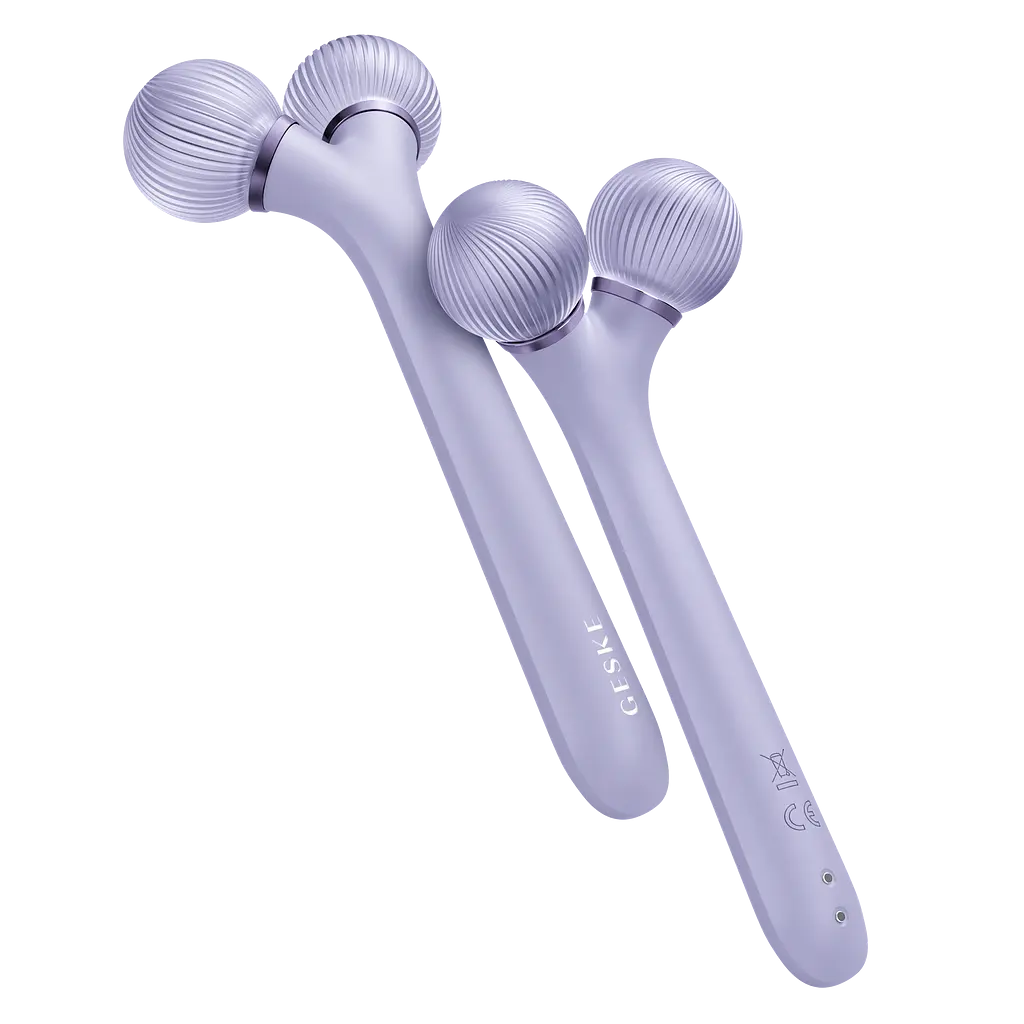 Електронний звуковий ролик для обличчя GESKE Sonic Facial Roller 4 в 1 фіолетовий - фото 3