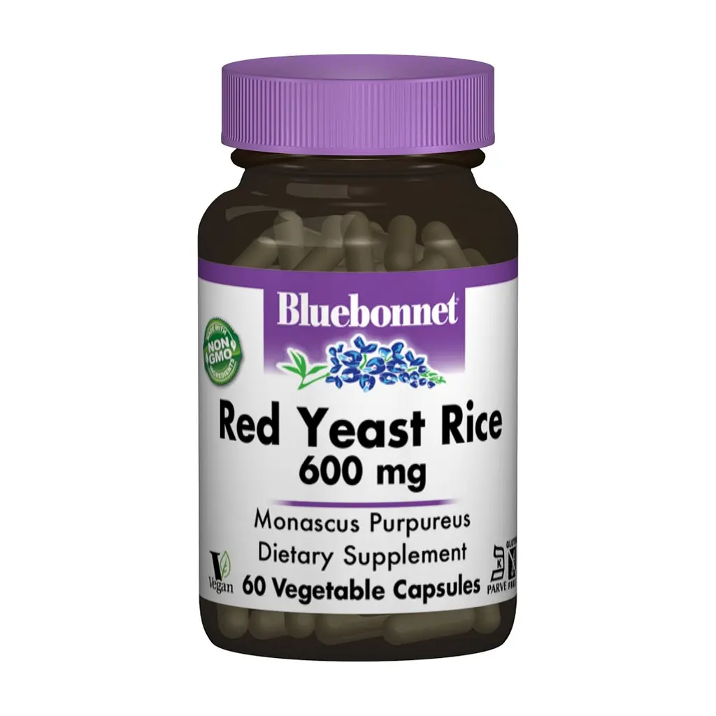Травы Bluebonnet Nutrition Красный Дрожжевой Рис 600мг, 60 гелевых капсул (BLB1170)