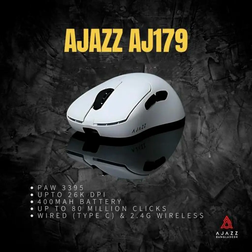 Бездротова мишка AJAZZ AJ179 Pro White | Сенсор PAW3395 | 26000 DPI - фото 2