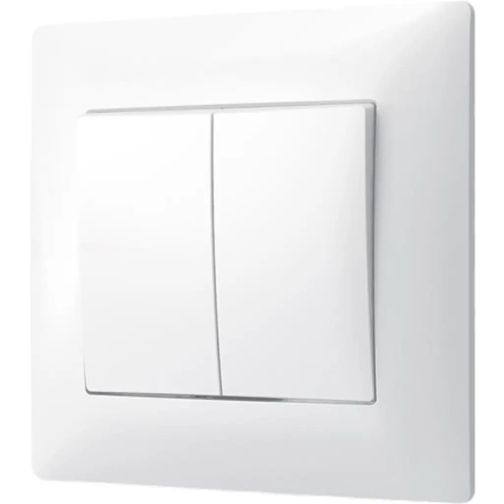 Вимикач двоклавішний Videx Titanum Standard білий 1 шт. - фото 2