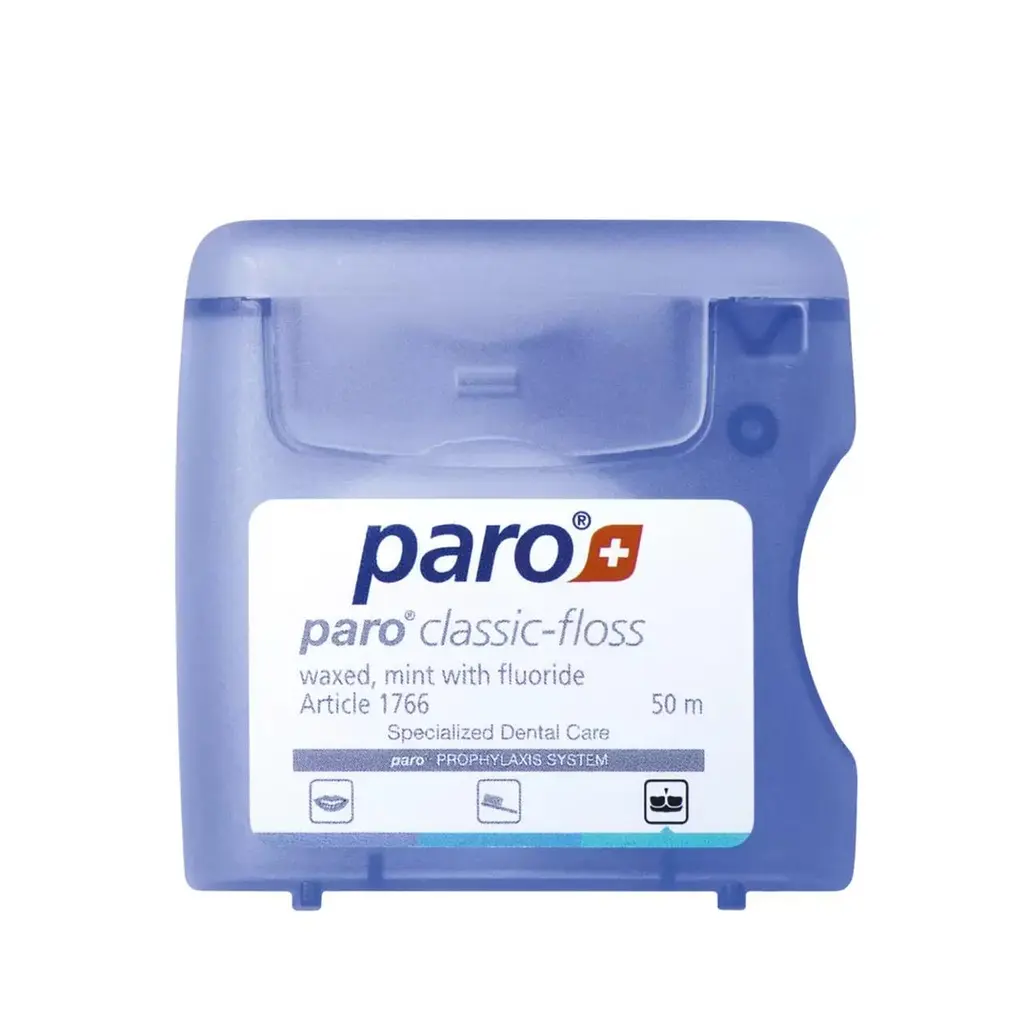 Зубна нитка Paro classic-floss вощена (з м'ятою та фторидом), 50 м - фото 2