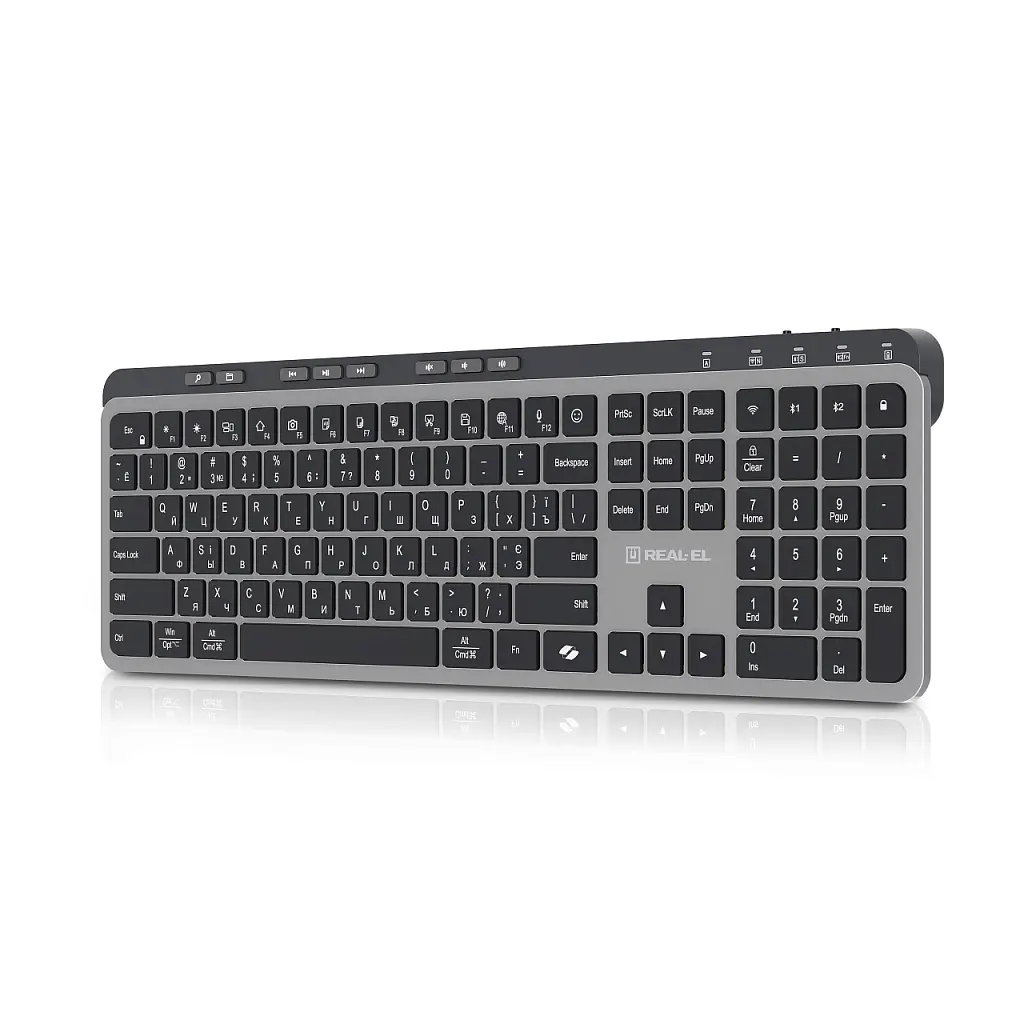 Клавіатура REAL-EL RK-737W Wireless/Bluetooth Black/Grey (EL123100060) - фото 4