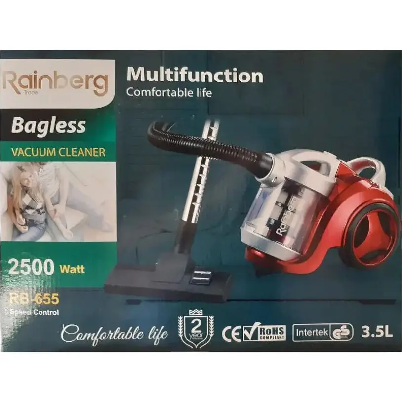 Контейнерный пылесос Rainberg RB-655 мощный для сухой чистки дома циклонного типа без мешка c колбой - фото 7