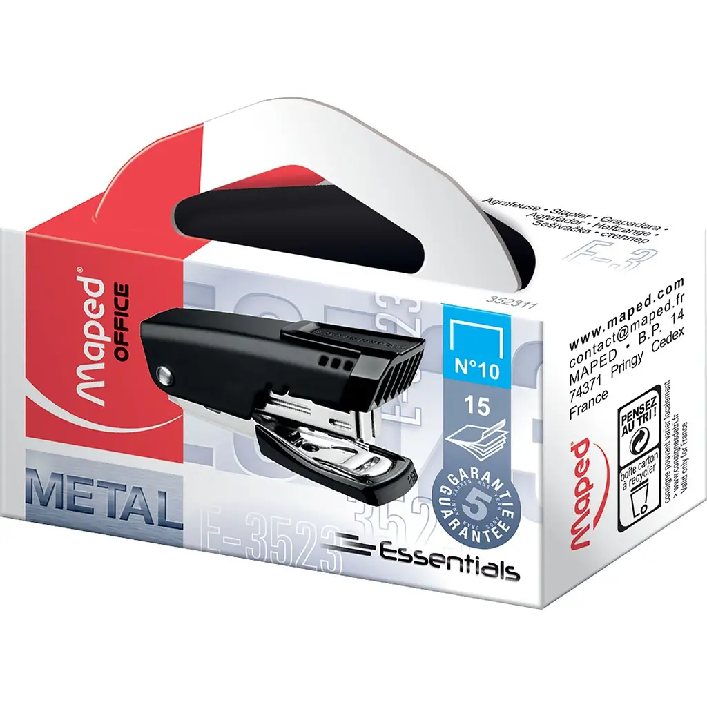 Степлер Maped Mini Essentials Metal №10, 15 аркушів чорний (MP.352311) - фото 2
