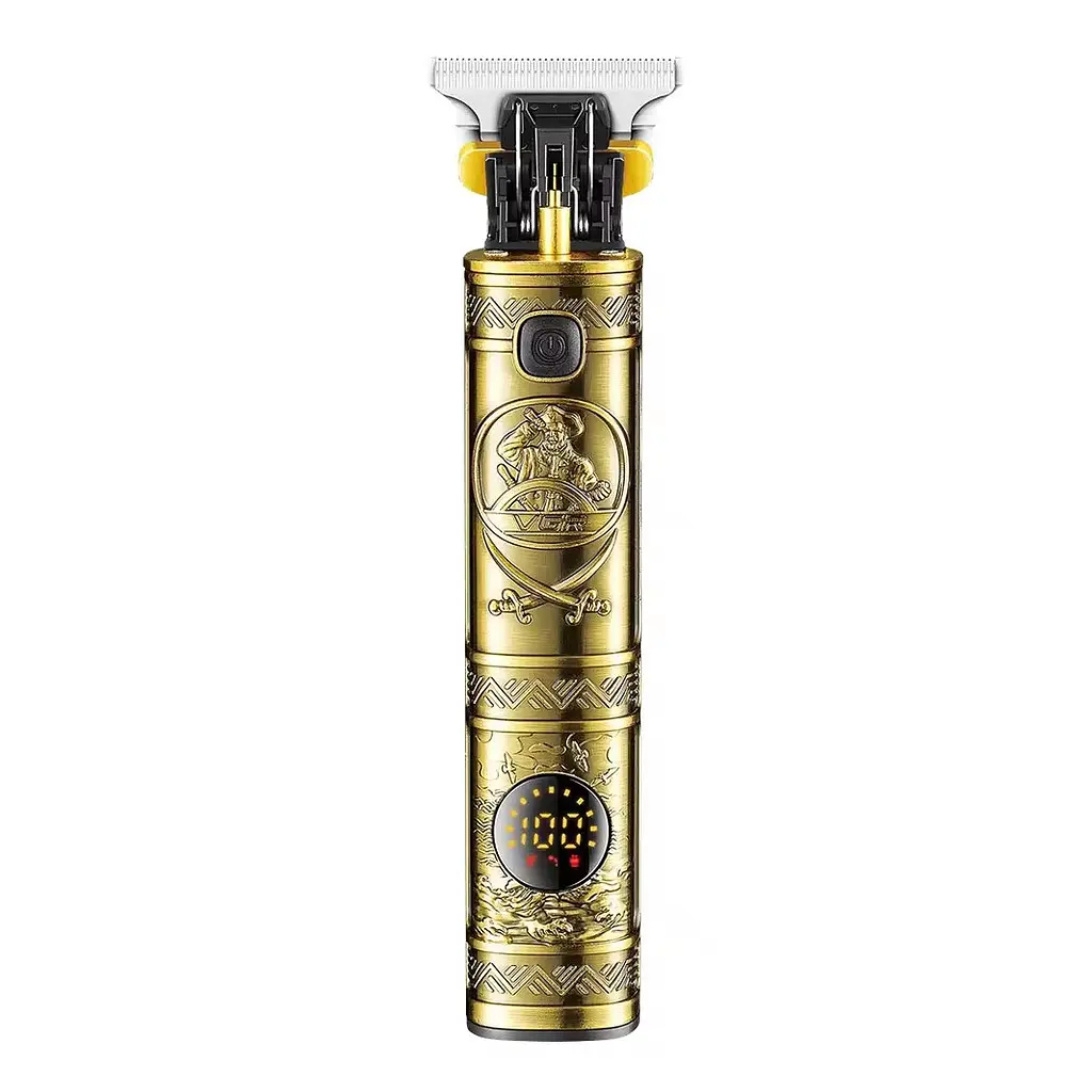 Тример акумуляторний для бороди та волосся VGR V-097 з LED дисплеєм Gold
