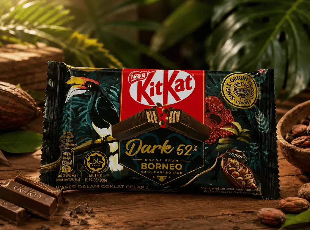 Шоколадний батончик Kit Kat Dark 52% Borneo Flavour 35 г - фото 2