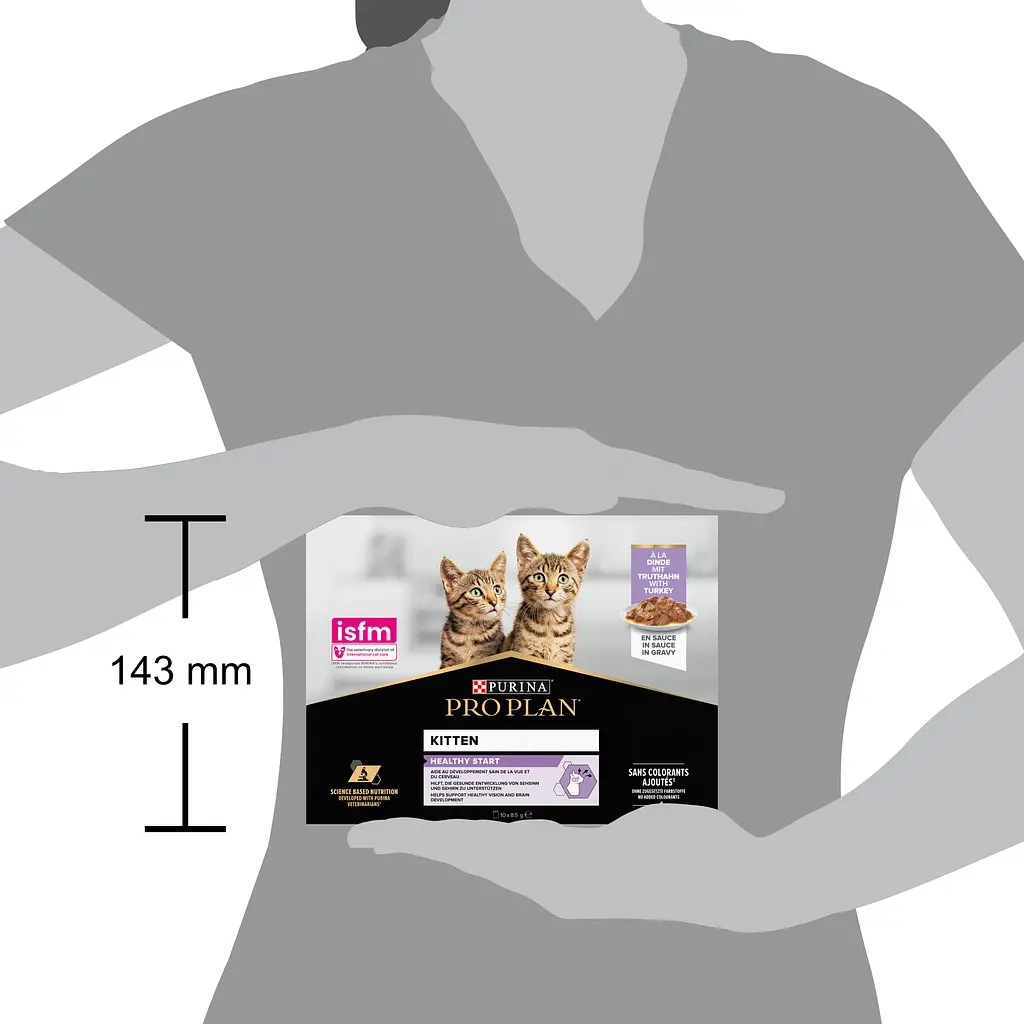 Набір вологий корм для кошенят Purina Pro Plan Kitten Healthy Start шматочки у підливці з індичкою 850 г (10 шт. х 85 г) - фото 4