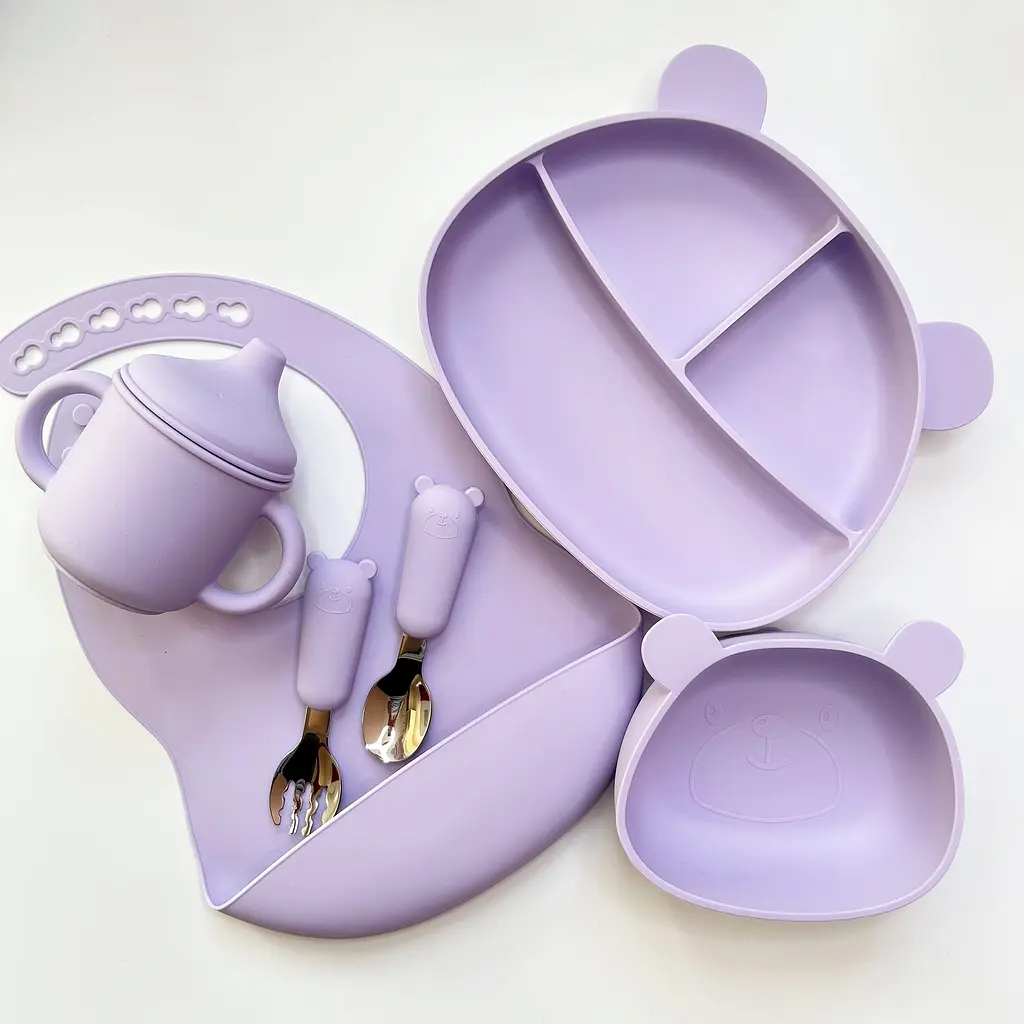 Посуд з силікону для дітей Ведмедики BP 1745 Y2 Pastel Lilac - фото 2