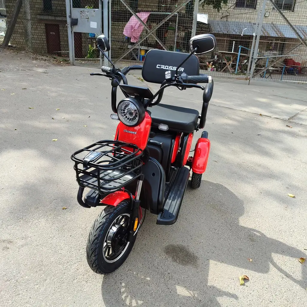Электроскутер Трехколесный Crosser TR1 Pro (1200W, 72V, 24Ah) Красный - фото 11