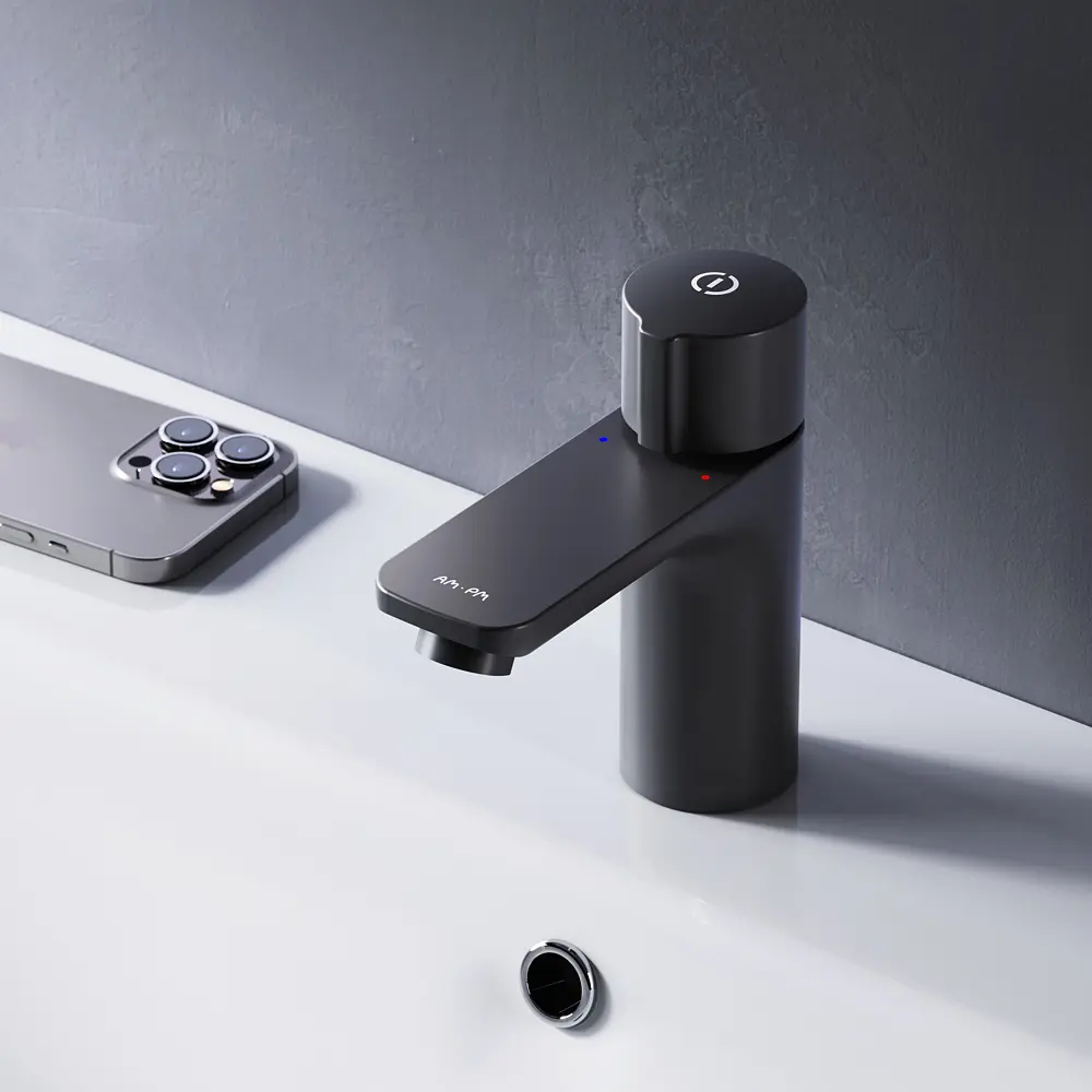 Змішувач для умивальника Am.Pm X-Joy TouchReel black F85A02522 Чорний матовий - фото 2