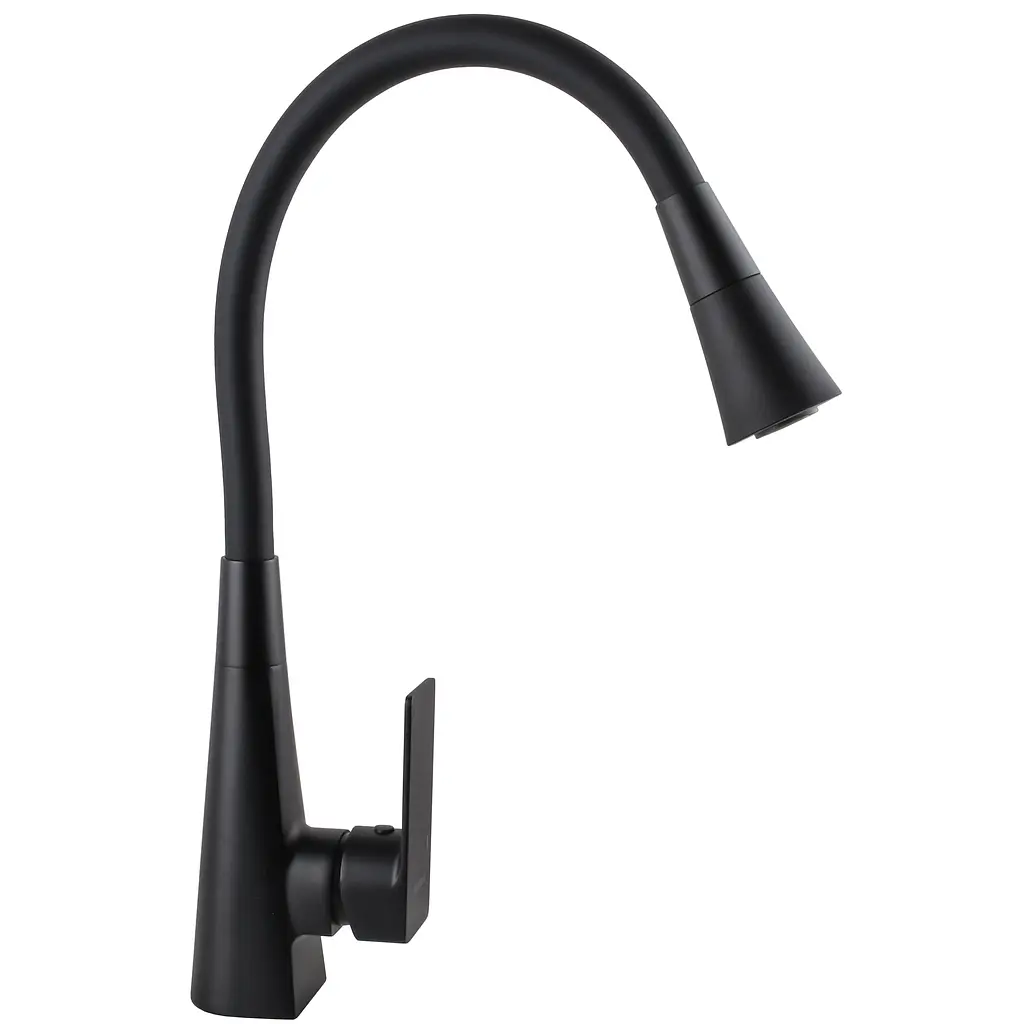 Змішувач для кухні Globus Lux NIAGARA GLN-0203SM-BB однорукий чорний матовий з поворотним виливом 360° для встановлення на одне отвір - фото 2