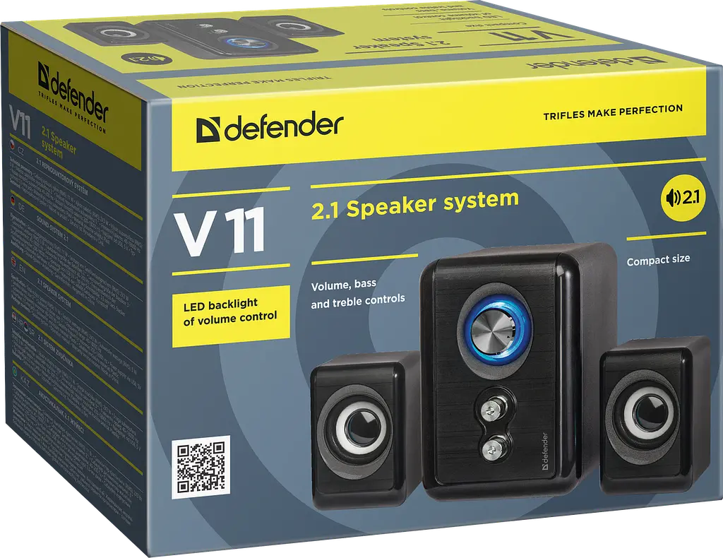Акустика Defender V11 11 Вт 2.1 system, USB (65111) (6505060) - фото 3