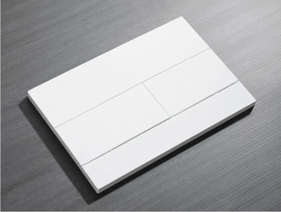 Панель змиву Koer KT-0603-03 240x160x10mm пластикова, кнопка лінійна KR5318, Білий - фото 2