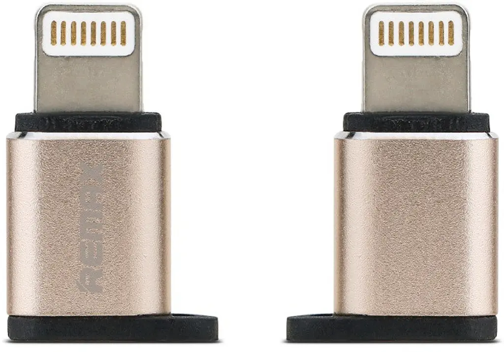 Переходник Remax RA-USB2 microUSB to Lightning золотистый - фото 2