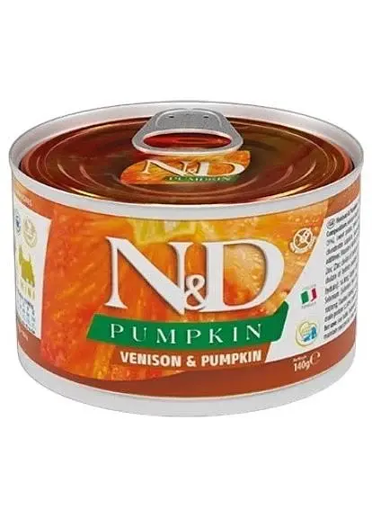 Вологий корм для собак Farmina N&D Grain Free Venison & Pumpkin Mini з олениною та гарбузом 140 г