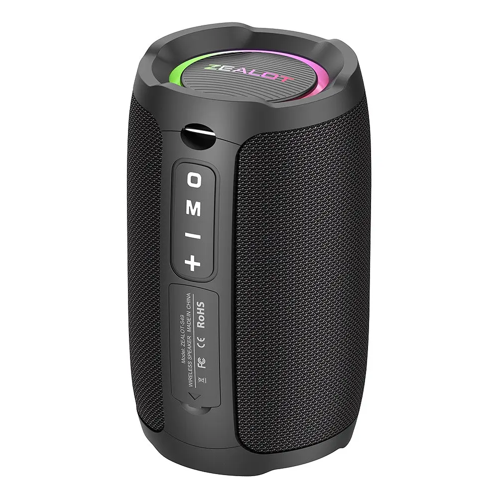 Портативна bluetooth колонка Zealot S49 з LED підсвічуванням чорний - фото 2