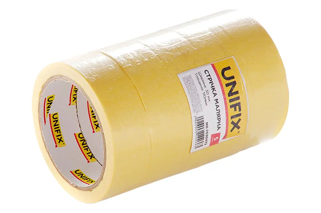 Лента малярная Unifix 30 мм x 40 м желтая (в упаковке 6 шт.) - фото 2