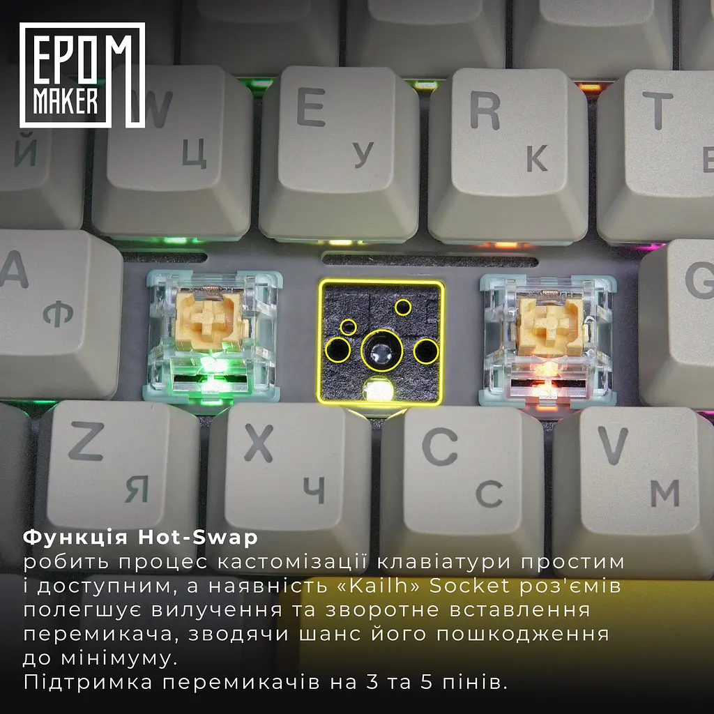 Клавиатура Epomaker TH80 PRO V2 Sea Salt Silent Black механическая беспроводная (TH80-PROV2-B-SS) - фото 8