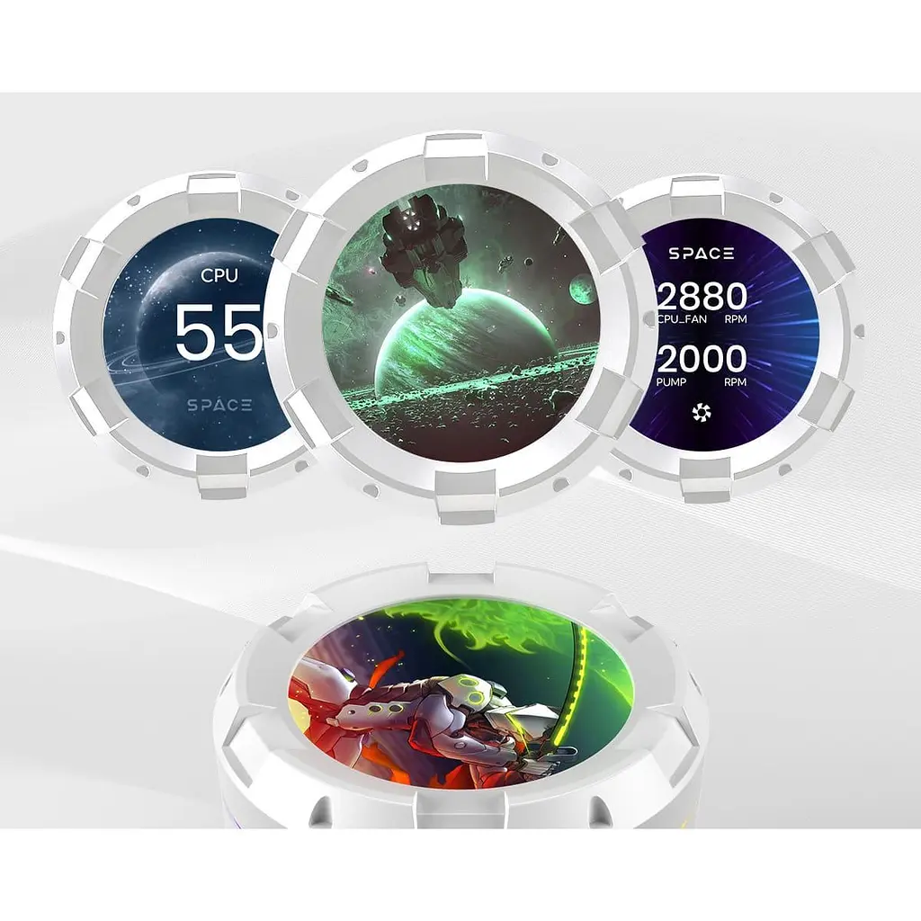 СВО ID-Cooling Space LCD SL240 White (SL240 WHITE) - фото 7