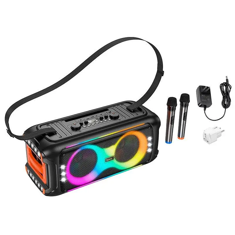 Портативна акустика Hoco HA9 Kayman dual-mic outdoor BT5.4 40W караоке з 2 мікрофонами бездротова - фото 6
