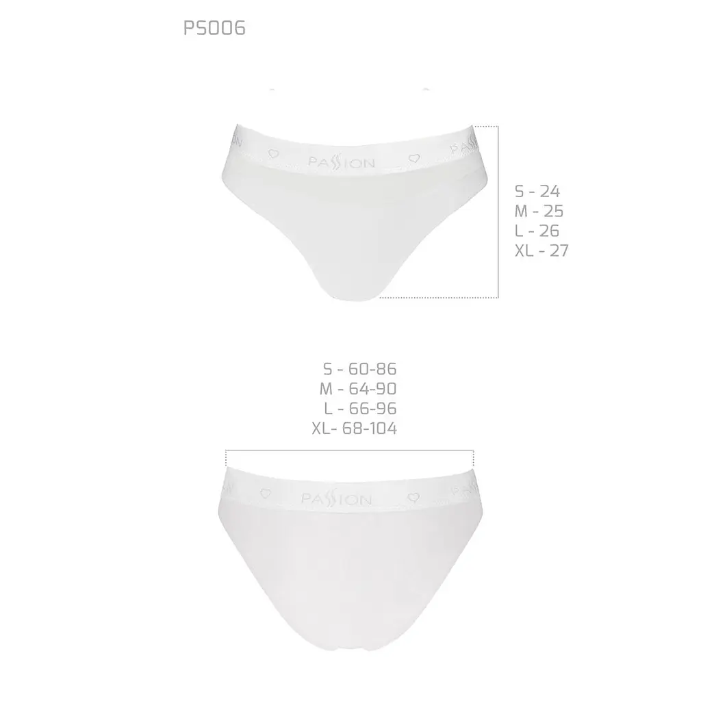 Трусики з прозорою вставкою Passion PS006 PANTIES XL, white - фото 5