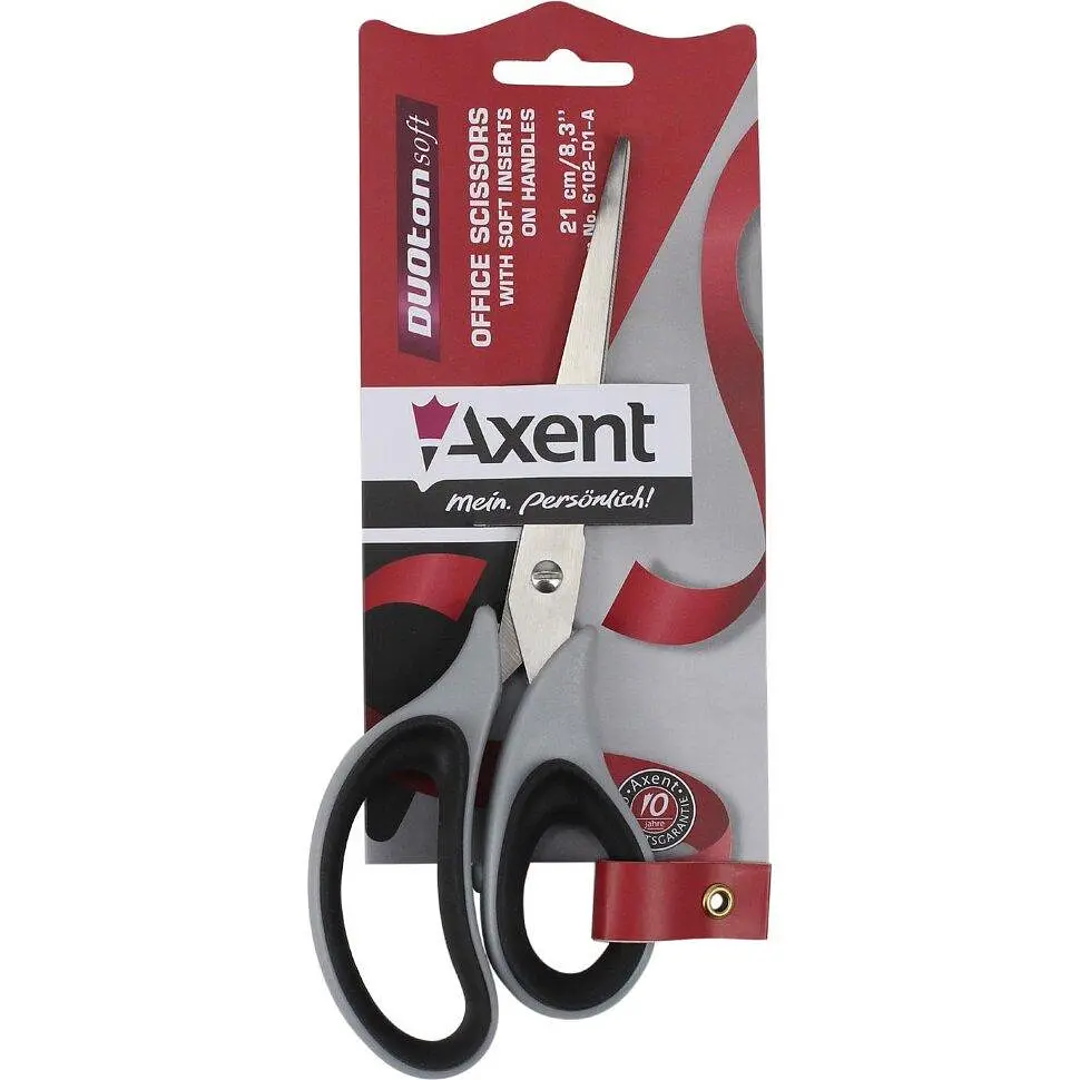 Ножиці офісні Axent Duoton Soft 21см сіро-чорні (10) (100) 6102-01 - фото 2