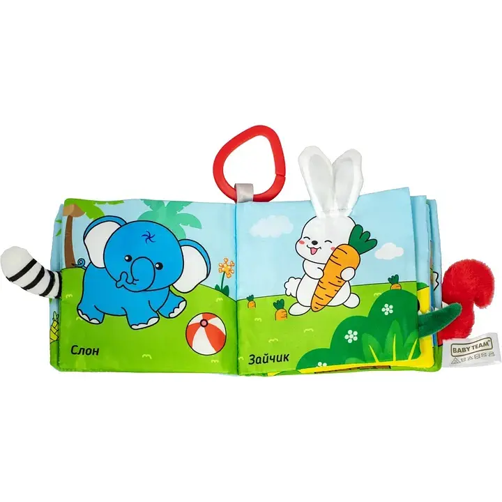 Іграшка-книжка Baby Team Тваринки текстильна (8722) - фото 4
