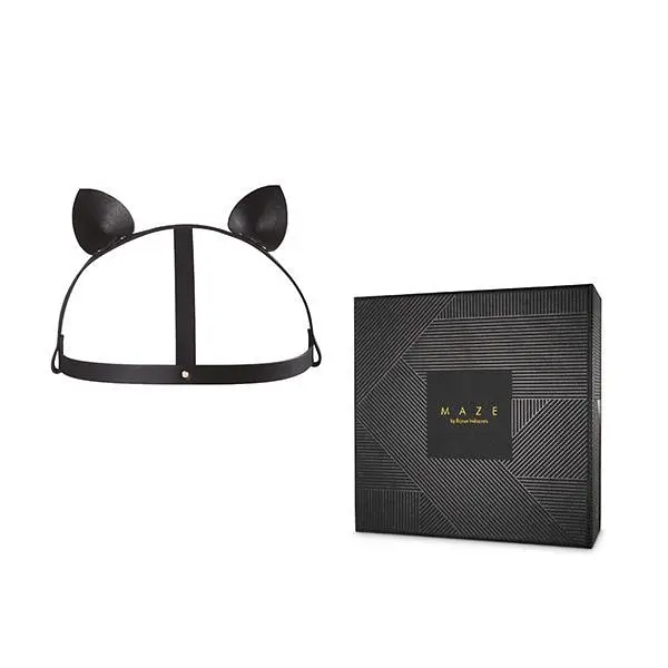 Маска кішечки Bijoux Indiscrets MAZE - Cat Ears Headpiece Black, екошкіра Bijoux Indiscrets B0260; SO2684 95182 - фото 3