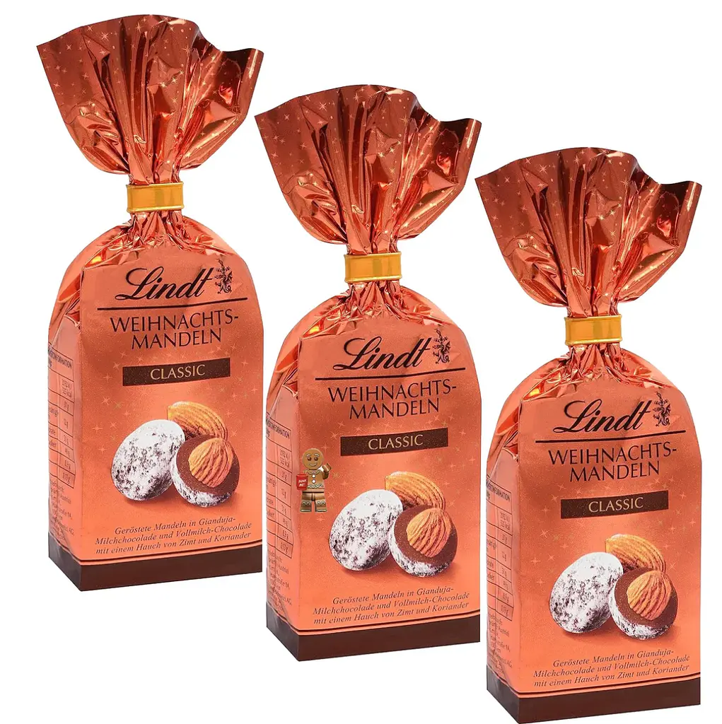 Шоколадні цукерки з мигдалем Lindt Weihnachts Mandeln Classic 100 г - фото 2