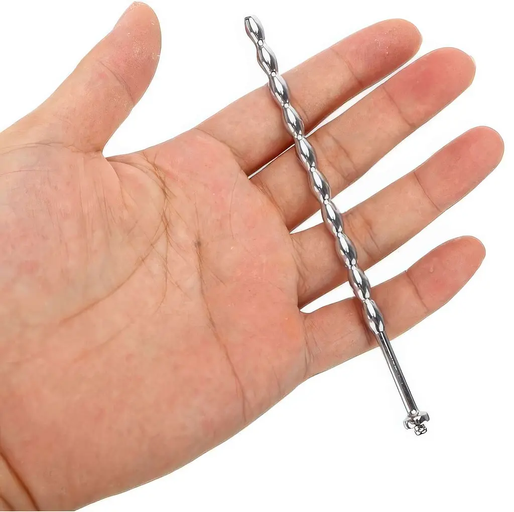 Уретральный стимулятор металлический Straight Rod 120x6 мм Серебристый - фото 2