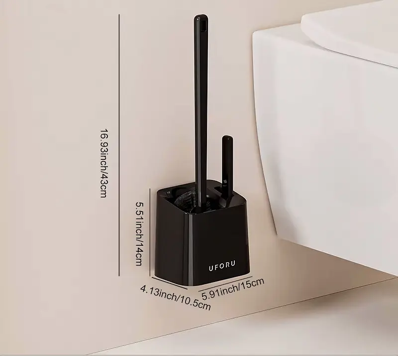 Йоржик для унитаза Uforu DB2436 с двумя щетками Черный  - фото 4