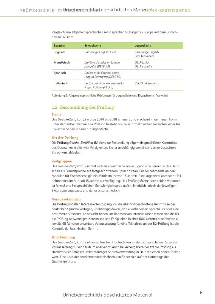 Goethe-Zertifikat B2. Prufungsziele Testbeschreibung fur Jugendliche und Erwachsen - - фото 6