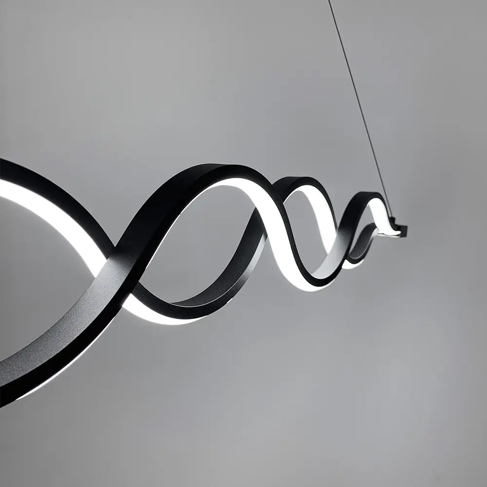 Современная черная люстра Waterlines в двух размерах Line.F Длина 120 см - фото 5