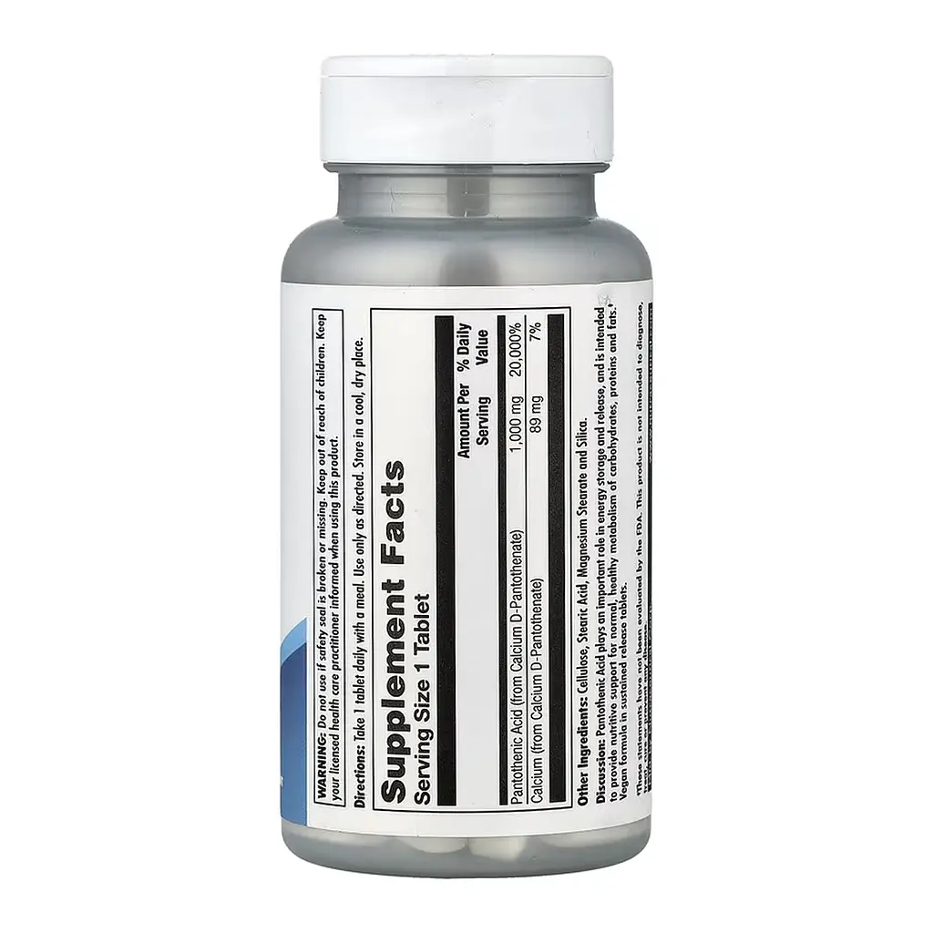 Pantothenic Acid Sustained Release 1000mg - 50 tabs - фото 2