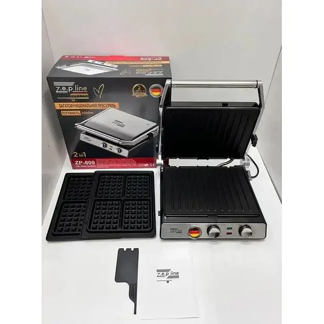 Контактный гриль-вафельница 2в1 Zepline ZP-809 3500W - фото 5