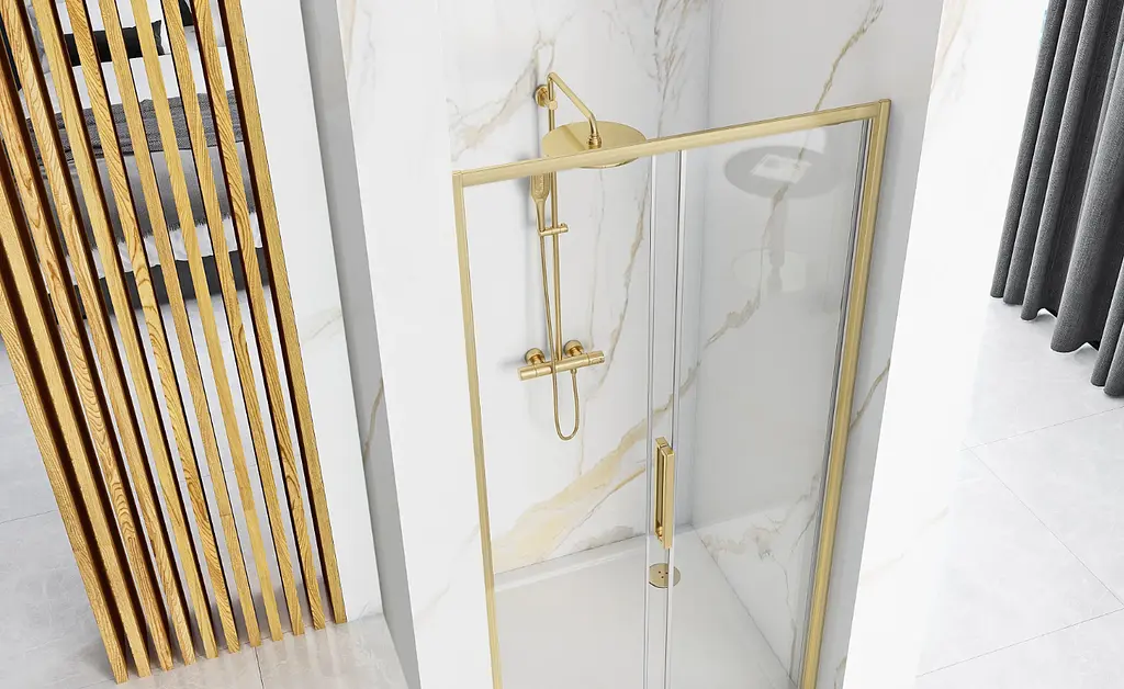 Душові двері Rea Rapid Slide 160x195 brushed gold REA-K9381 - фото 3
