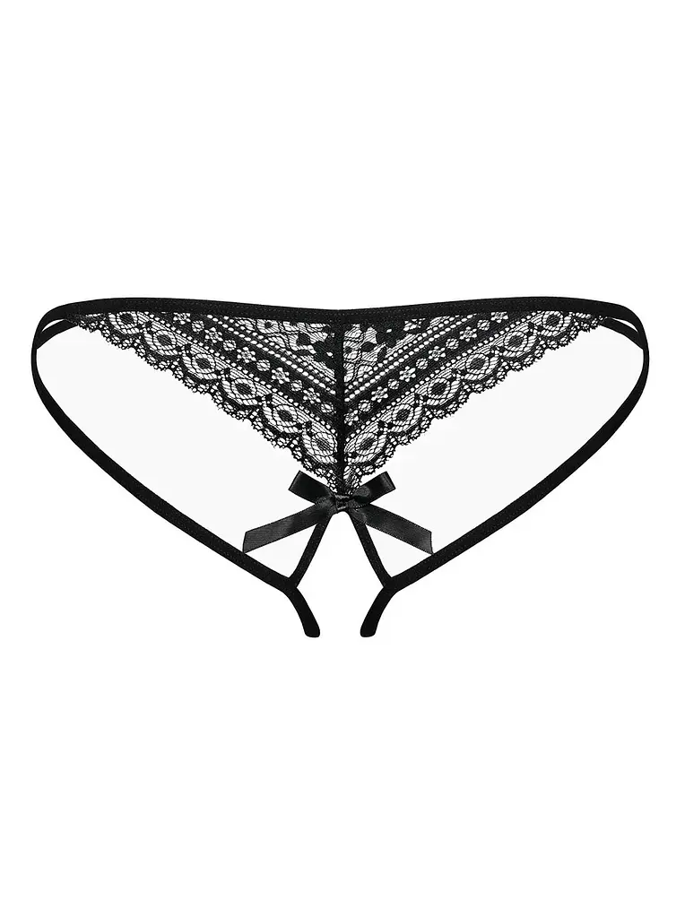 Стринги с открытой промежностью Obsessive Picantina S/M черный - фото 3