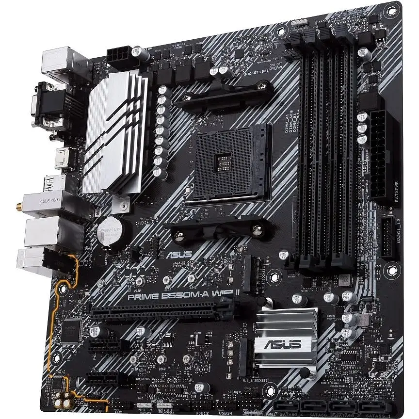 Материнская плата Asus Prime B550M-A WIFI II sAM4 B550 4xDDR4 M.2 HDMI DP D-Sub Wi-Fi BT mATX - фото 5