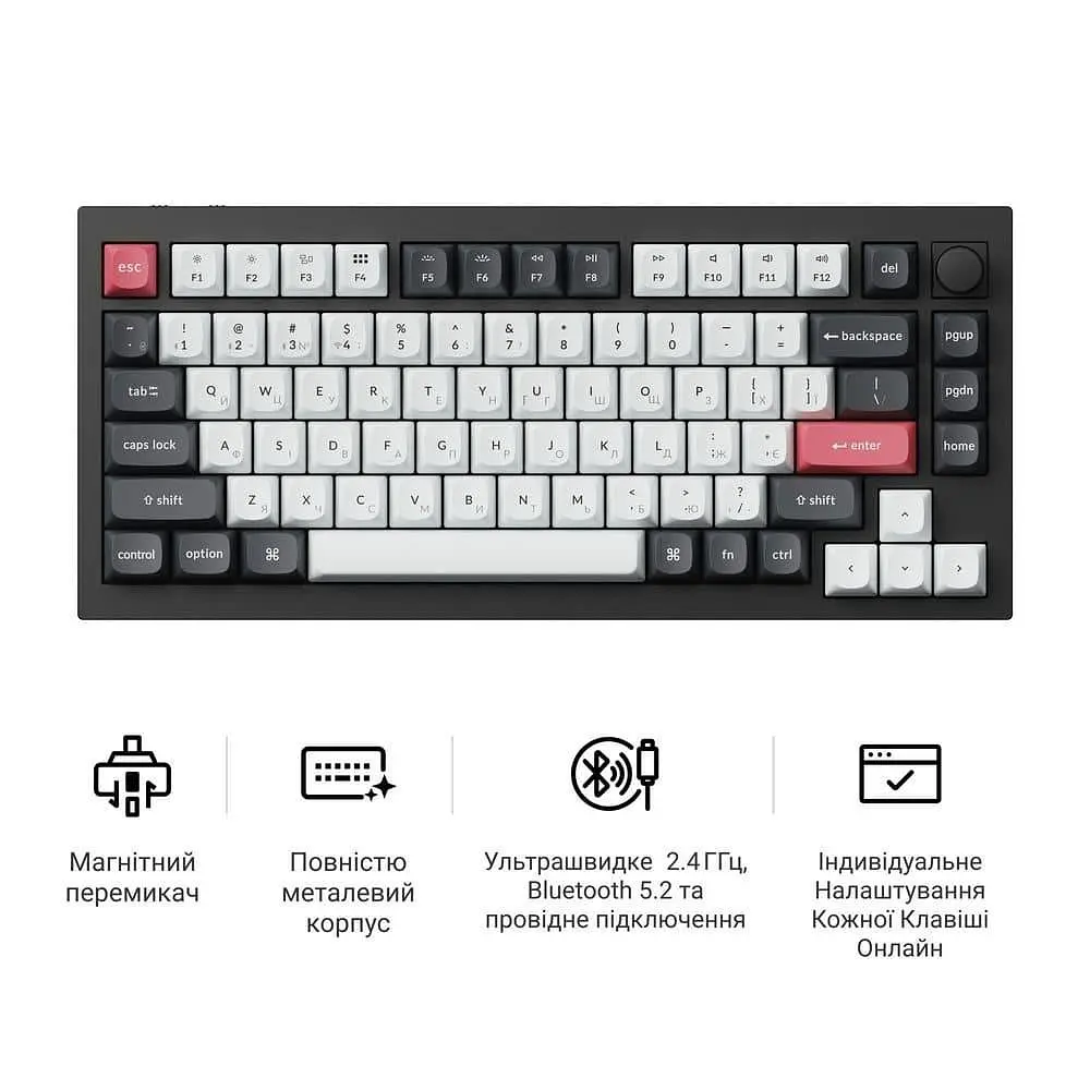 Клавіатура Keychron Q1 HE Magnetic Switch Black RGB (Q1H-M1-UA) - фото 8