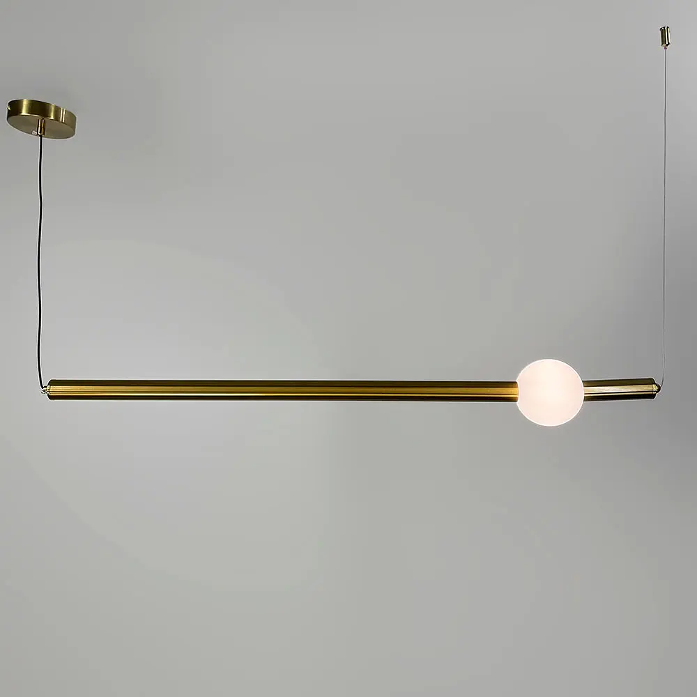 Світильник у горизонтальній формі 90 см із білою led кулькою | Арт. YG 518B/900 HL AB | Line F - фото 6