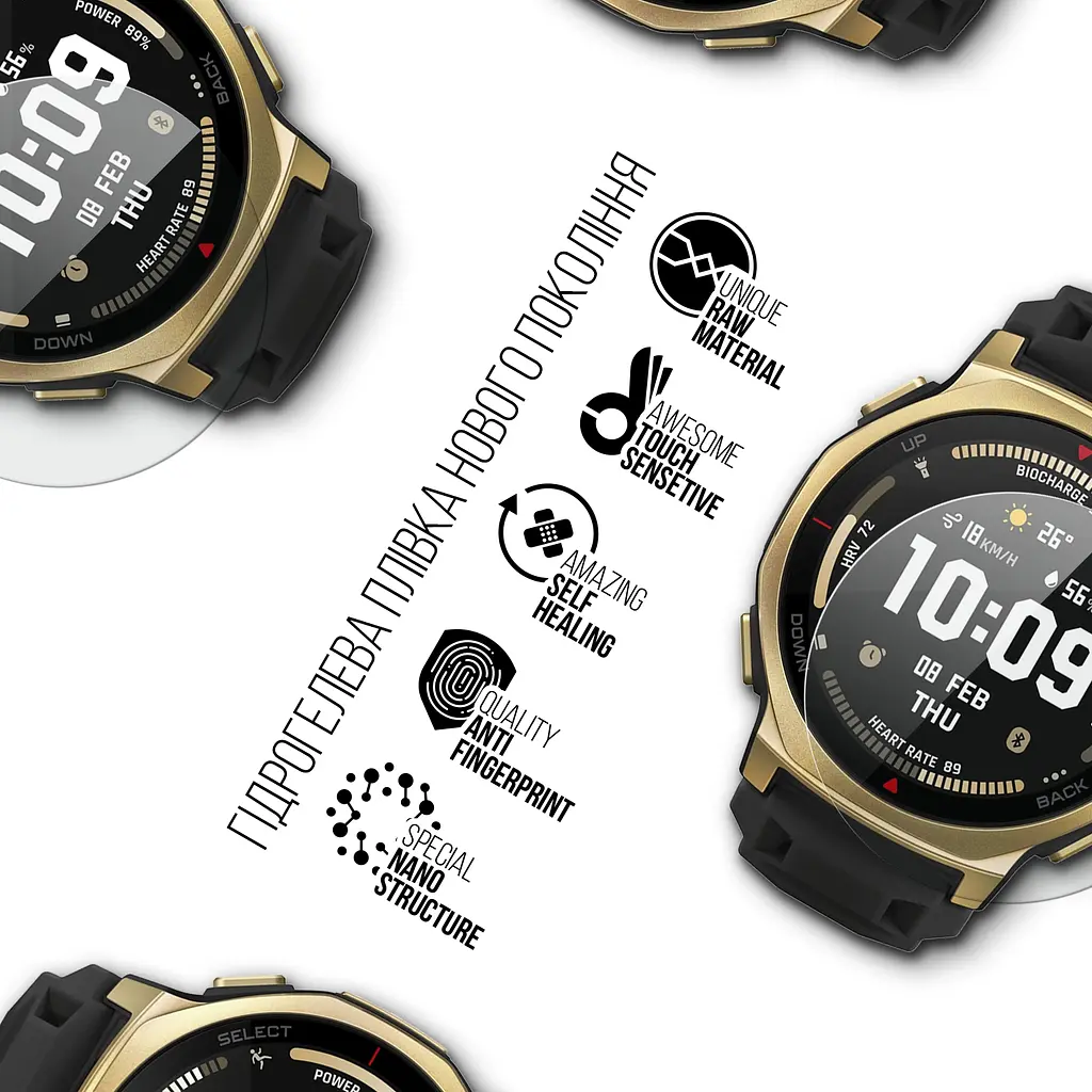 Гідрогелева плівка на годинники Amazfit Watch T-Rex 3 Pro 44mm ArmorStandart захисна плівка для смарт годинників прозора (ARM90849) - фото 2